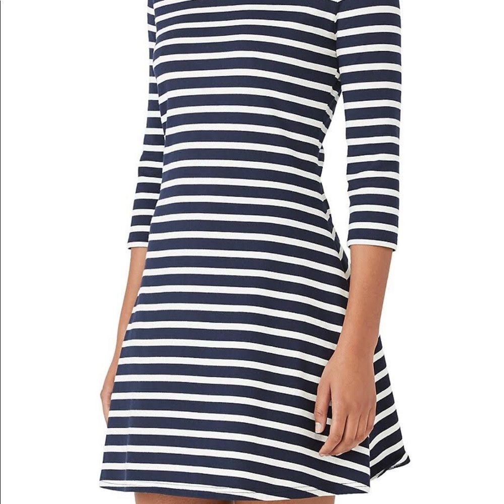 Kate Spade black and white striped boatneck dress